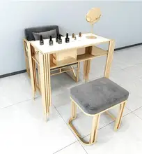

Net red light luxury manicure table and chair set marble iron manicure table worktable single double three person economic type