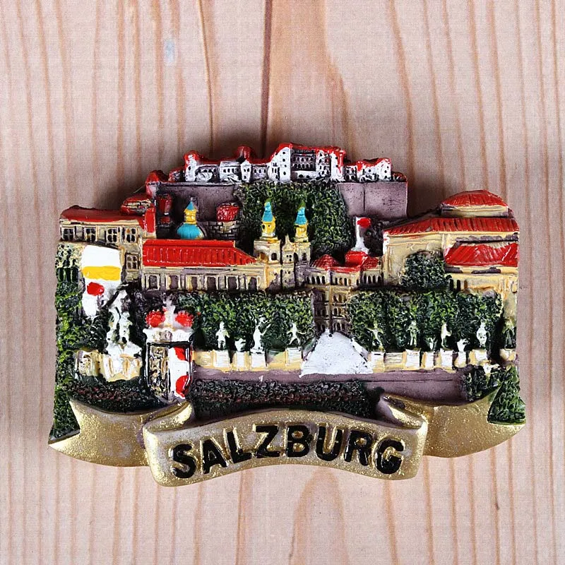 Magnetic refrigerator magnets Italy Switzerland Chile Austria European countries Tourist attractions souvenir Home decoration - Цвет: Salzburg Austria2