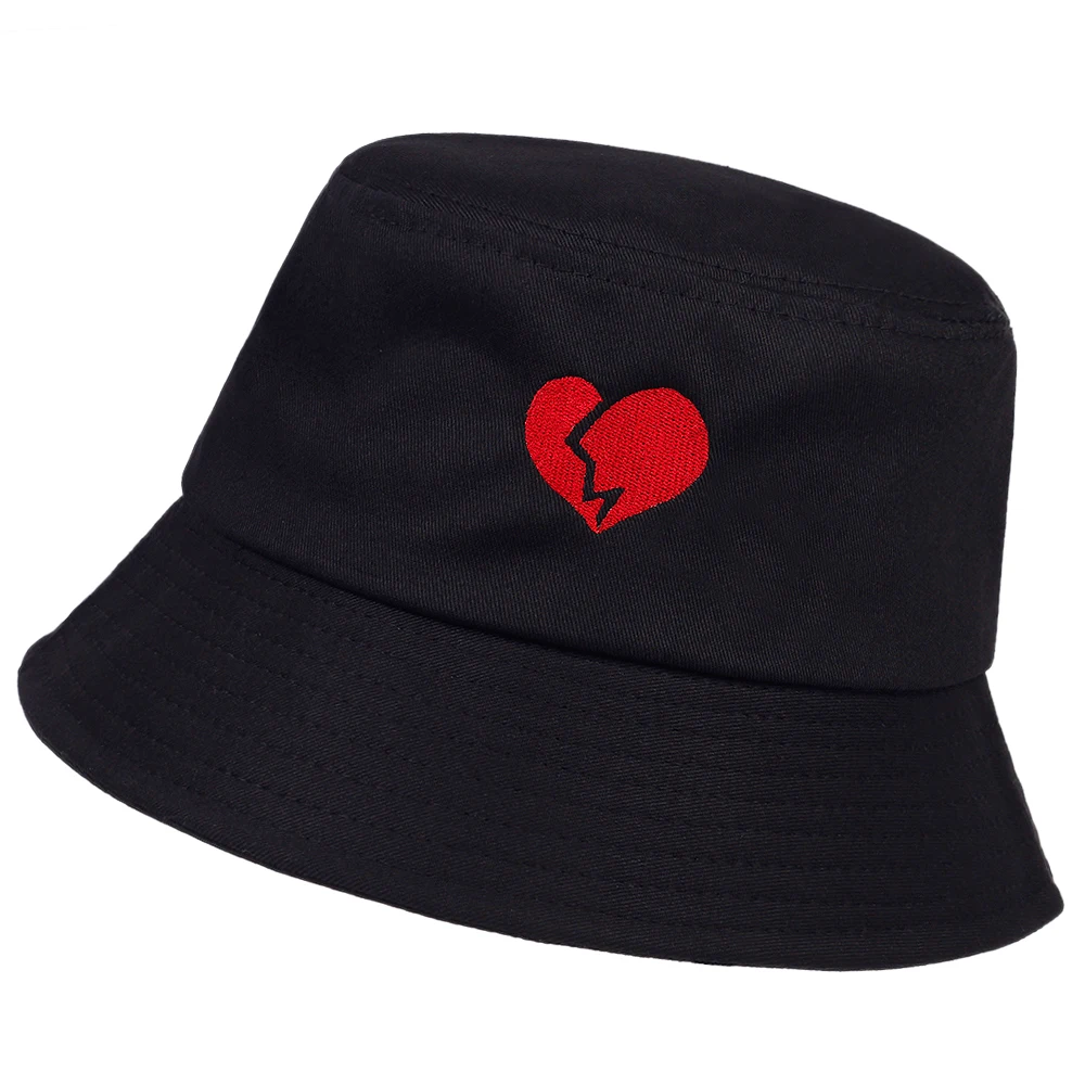 Fashion cototn bucket hat Broken Heart 