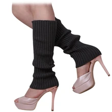 Для женщин однотонные Цвет вязаный стопы меньше гетры