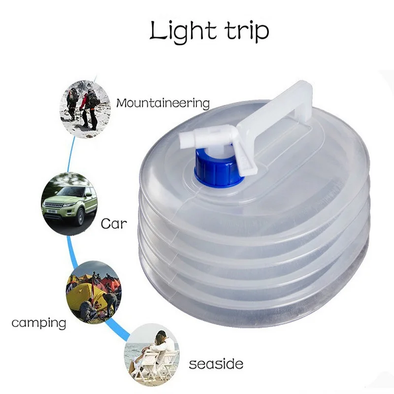 

New outdoor 3-15L folding telescopic bucket car water bag fishing folding water bag portable plastic folding bucket