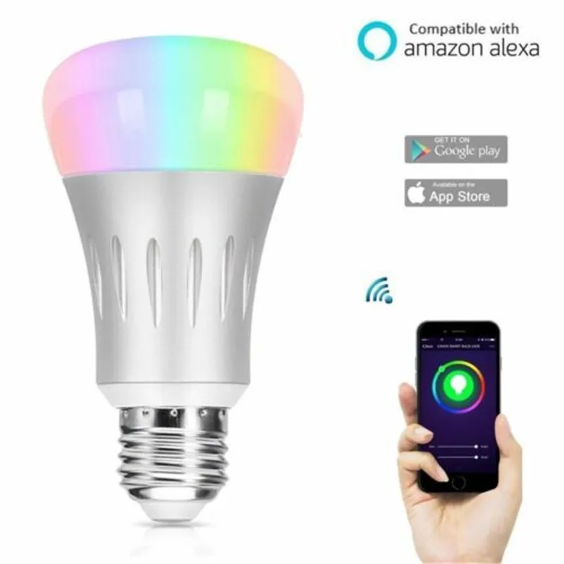 ZANCAKA Dimmable Smart WIFI LED Bulb RGB Remote Control Multicolor Light Bulb Phone Compatible with Alexa and Google Assistant