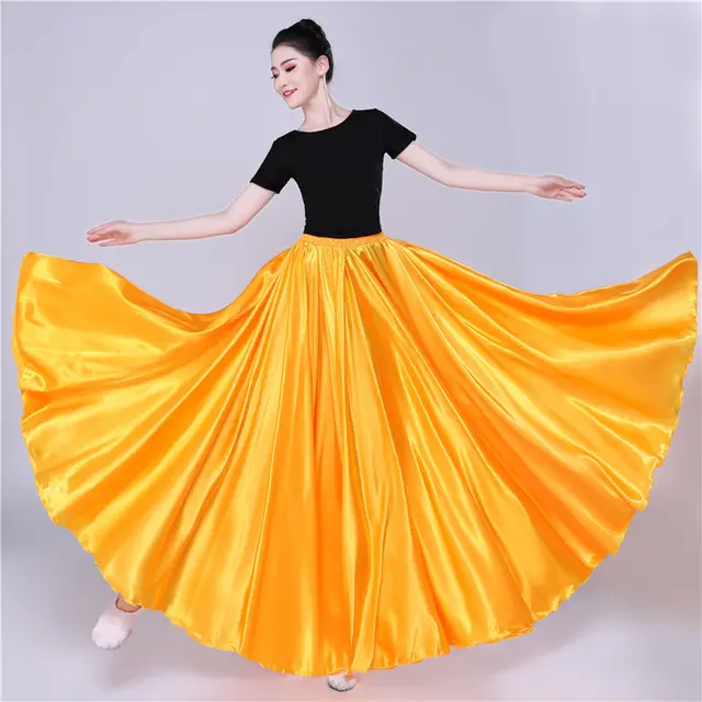 6 Yard Tiered Skirt Women's 6 Yard Tiered Satin Gypsy Skirt - Foto 8