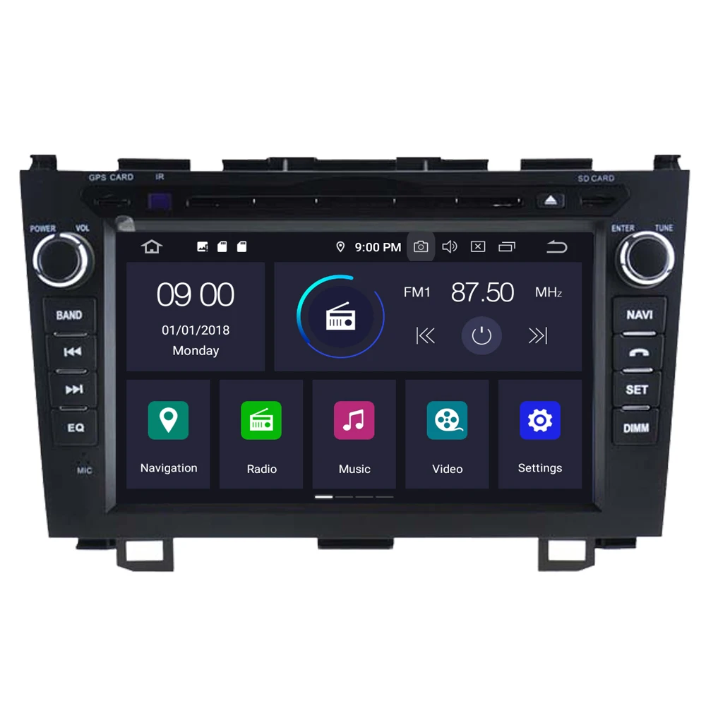 Top RoverOne Car Radio DVD GPS For Honda For CRV For CR-V Android 9.0 Octa Core Touchscreen Central Multimedia Head Unit Bluetooth 1