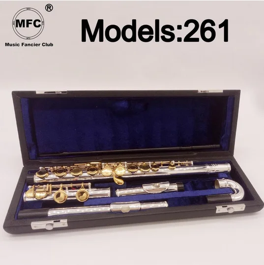 New MFC Professional Flute 261 Silver Plated Flute Gold Key