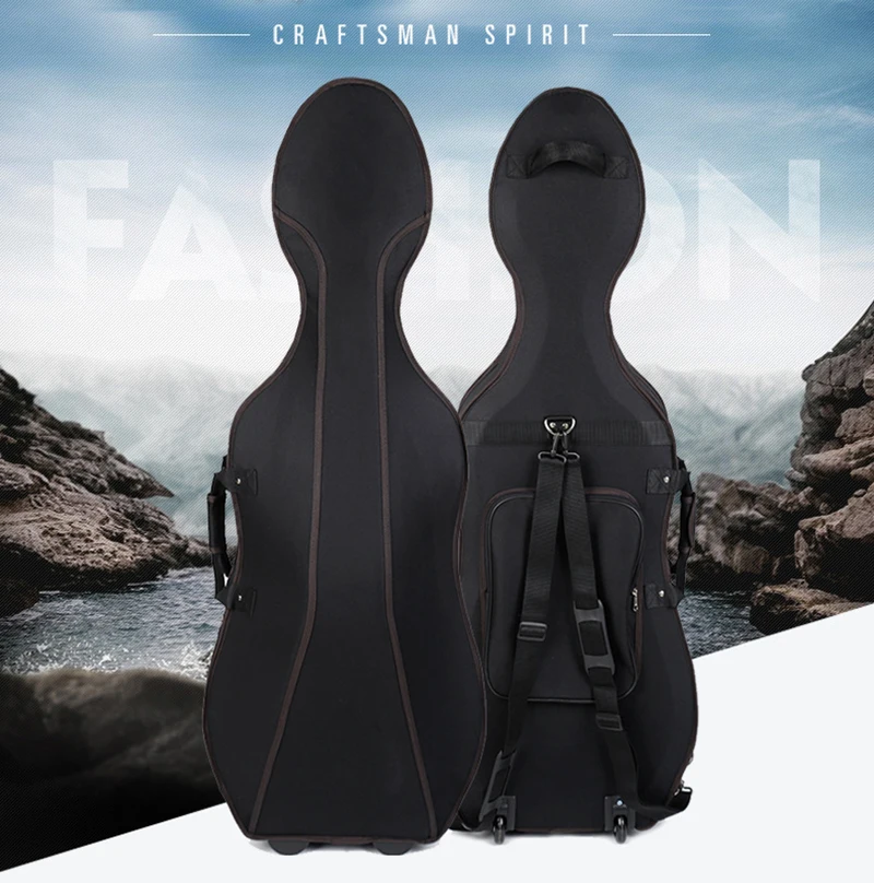Description Picture 2 of itemIndividual Size 4/4 3/4 1/2 1/4 Cello Case Backpack professional cello Bag Shoulder Thicken Lightweight