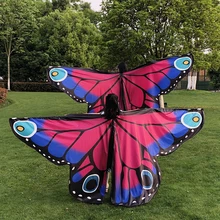Детские радужные бабочки Танец живота Isis крылья для взрослых 360 градусов большая бабочка Реквизит Высокое качество танец живота крыло нет палки