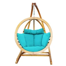 Уличное подвесное кресло из цельного дерева, Балконный двор, уличная садовая желтая подвесная корзина для взрослых