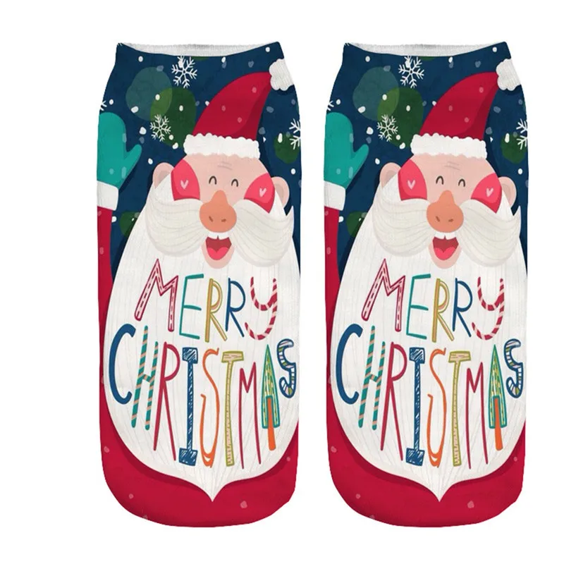 Носки для подарков на Рождество унисекс для женщин мультфильм милый Санта Клаус Снеговик Снежинка для взрослых чулочно-носочные изделия хлопок индивидуальные носки Harajuku