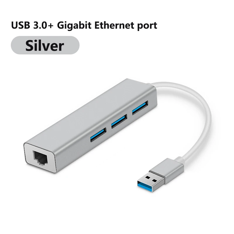 USB 3.0 Silver USB C концентратор Gigabit Ethernet Rj45 Lan адаптер usb type C к USB 3,0 концентратор 10/100/1000 сетевая карта для MacBook ChromeBook - Цвет: USB 3.0 Silver