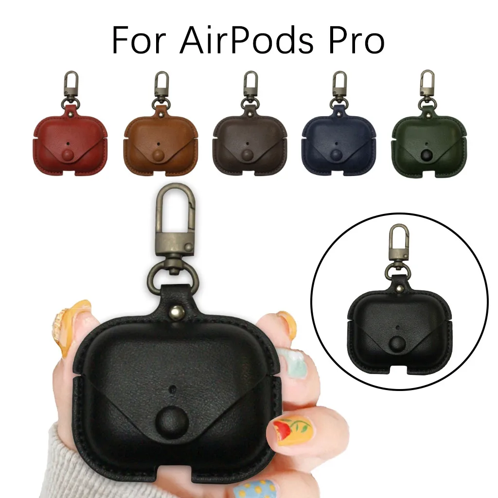 Чехол из натуральной кожи для беспроводных наушников с Bluetooth AirPods 2 защитный чехол