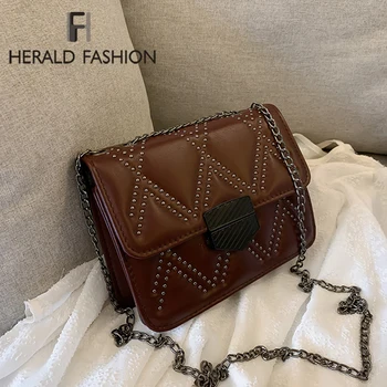 

Vintage Small Rivet Flap Chain Shoulder Messenger Crossbody Bags Women Handbags Fashion Ladies Clutch Casual Totes Female Purse