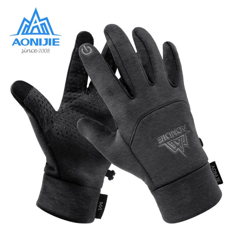 Fleece-Gloves AONIJIE Running Hiking Women Winter for Camping Touchscreen Anti-Slip M53