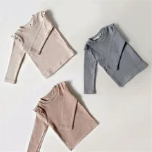 Сезон весна-осень; С воротником с кружевом и оборками, с длинным рукавом рубашка для девочек Вязаный свитер из хлопка для маленьких мальчиков и девочек, свитер для маленьких девочек Нижние рубашки для детей Сезон весна-осень; С воротником с кружевом и оборками, с длинным рукавом рубашка для девочек Вязаный свитер из хлопка для маленьких мальчиков и девочек, свитер для маленьких девочек Нижние рубашки для детей