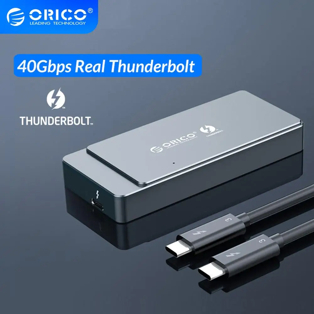 ORICO Thunderbolt 3 M.2 NVME SSD Enclosure 40Gbps Support 2TB Aluminum with 40Gbps Thunderbolt 3 C to C Cable For Mac Windows|HDD Enclosure| - AliExpress