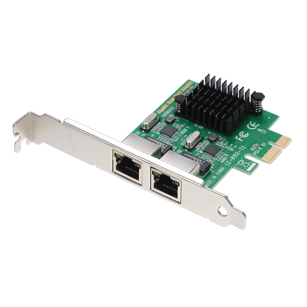 Сетевой серверный адаптер с 2 портами Gigabit 1000M PCI E Ethernet Поддержка EX1/X4/X8/X16|Платы