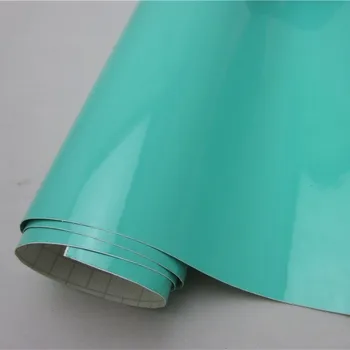

Glossy Tiffany Blue Vinyl Car Wrap Self Adhesive Film Bubble Free Car Sticker Bike Phone Console Skin