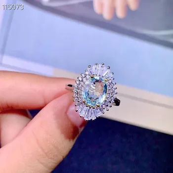 

Fresh Aquamarine Ring Real and natural and Real Aquamarine Ring 925 sterling silver for Man Or For Woman