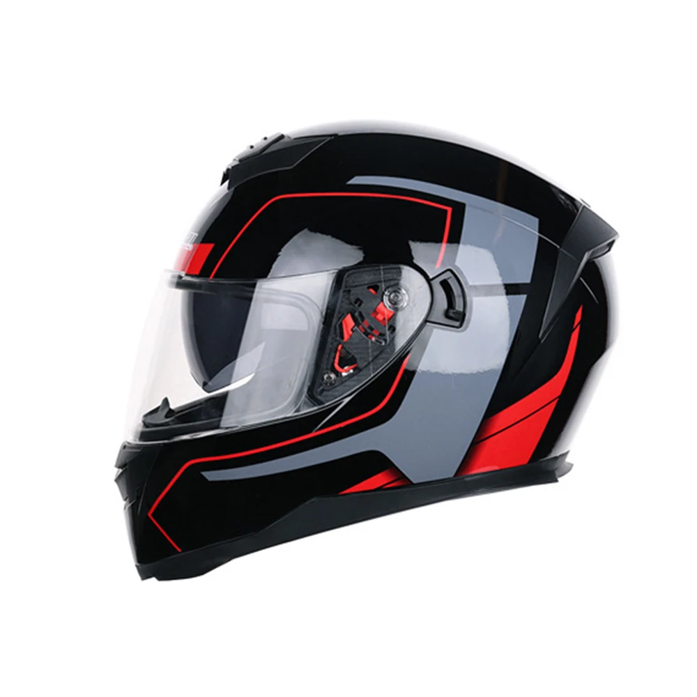 JIEKAI Motorcycle Helmets Full Face Racing Helmet Universal Face Racing Helmet Horn Motorbike ABS Ghost(Black+ Blue) Durable