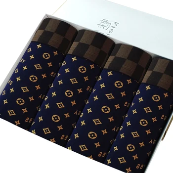 

4PCS/Lot Top Male Panties Cotton Men's Underwear Boxers Breathable Man Boxer Solid Underpants Comfortable Brand Shorts Jdren