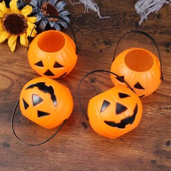 

20 Pcs Pumpkin Bucket Halloween Masquerade Decoration Sweet Holder Bucket Halloween Nightclub Bar Scene Decoration