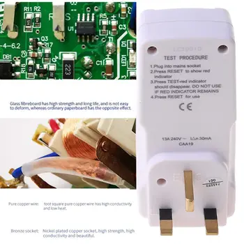 

UK 13A Converter Socket Safety Smart Home Circuit Breaker Cutout Plug Adapter Y4QC