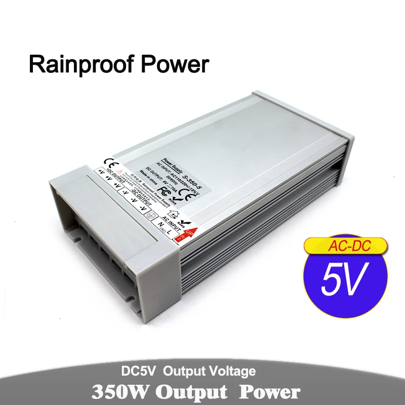 Непромокаемый источник питания DC5V DC12V DC24V 300 Вт 350 трансформаторы для водителей AC DC