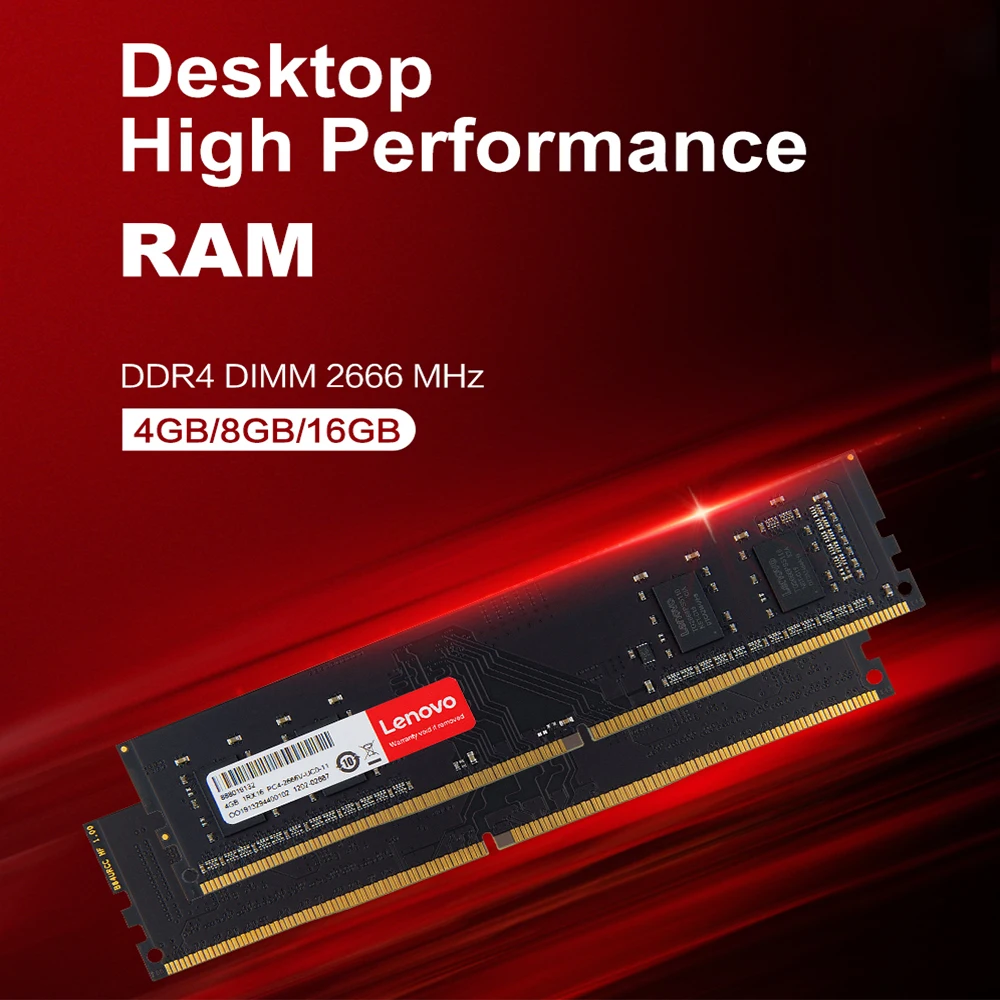 Оперативная память Lenovo ddr4 8 ГБ 16 2666 МГц Тип интерфейса 288pin 1 2 в для ПК|Оперативная