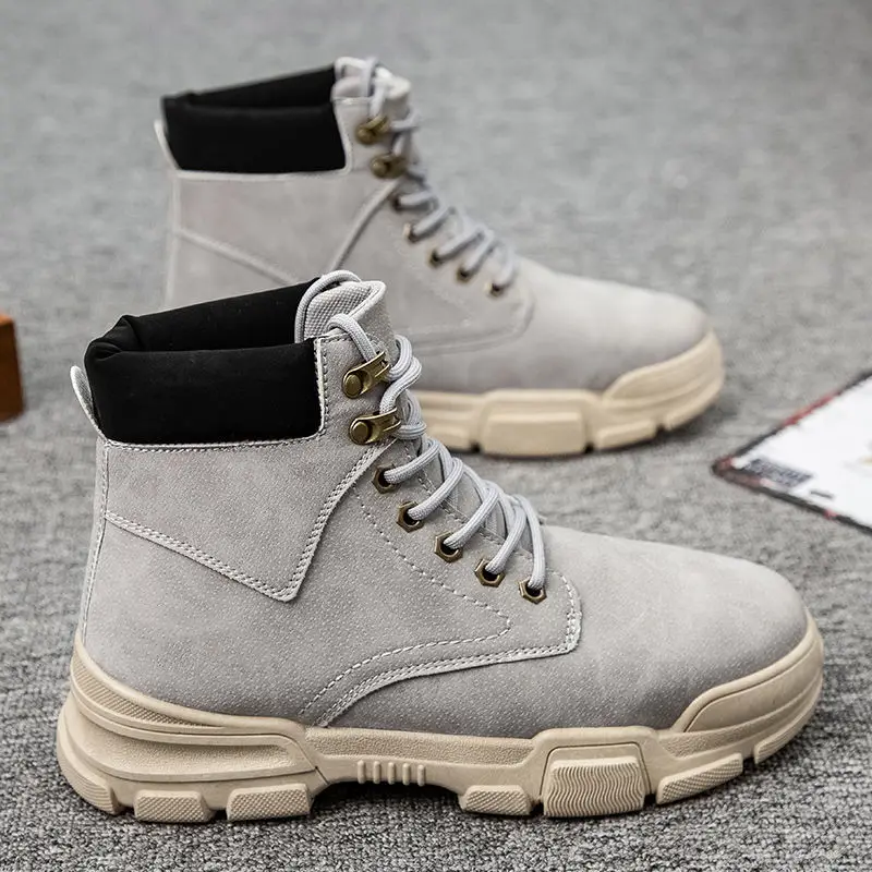 

2020 autumn winter vintage style male ankle boots Military botas men platform shoes boys casual sneakers