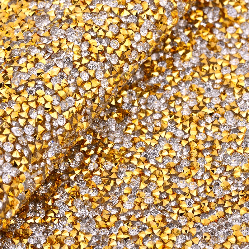 JUNAO-24-40cm-Clear-Hotfix-Crystal-Trim-Resin-Rhinestones-Mesh-Banding-AB-Crystals-Rolls-Hot-Fix