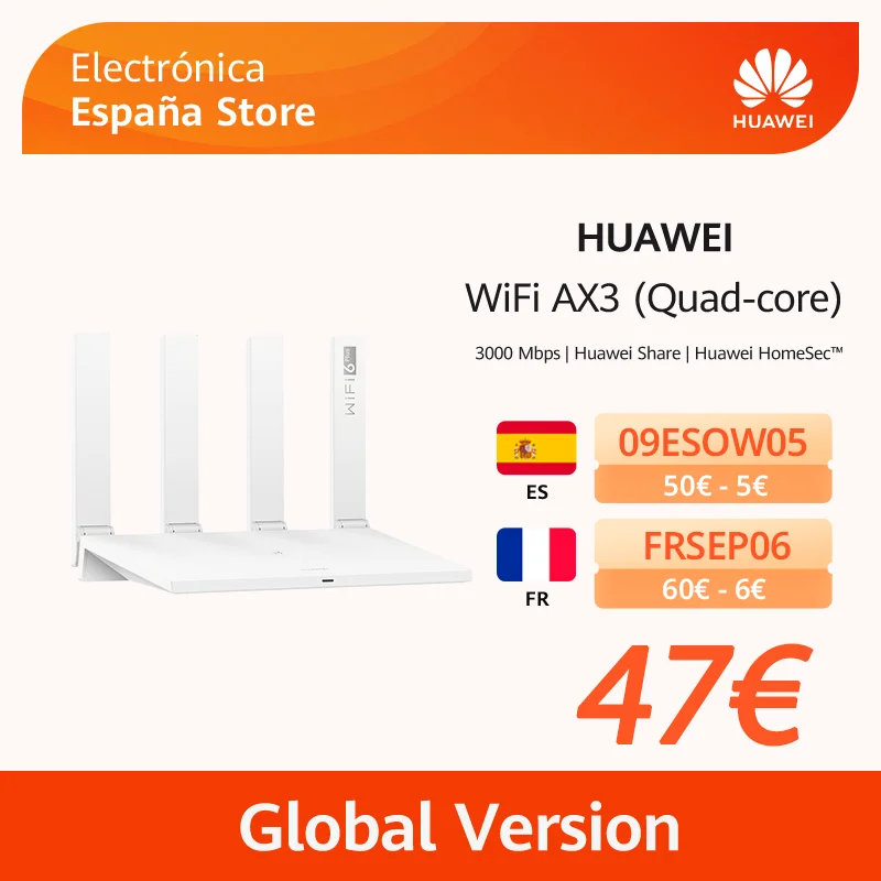 Оригинальный фрезерный роутер HUAWEI Wifi AX3 WiFi 6 + четырехъядерный порт 3000 Мбит/с через