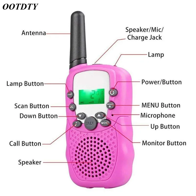 1Pair Child Kids Walkie Talkie Parenting Game Mobile Phone Telephone Talking Toy 3-5KM Range for kids