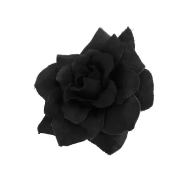 

New 50 pcs Silk Roses Artificial Wedding Clips Wedding Decoration Flower Head (black)