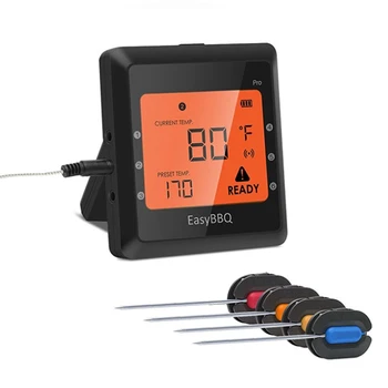 

Wireless Bluetooth Smart BBQ Thermometer Cooking Thermometer with Stainless Steel Probes APP & LCD Display,Carrying