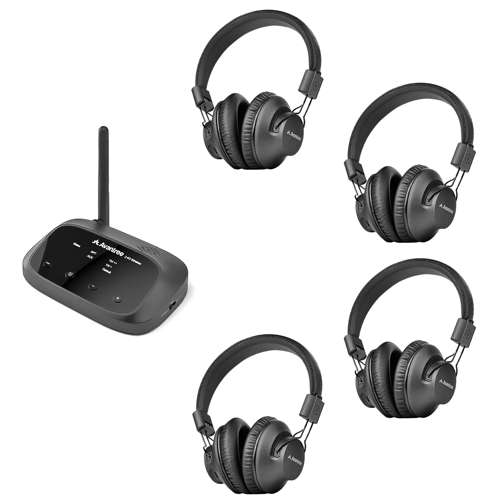 Set De 2 Auriculares Inalambricos Para Tv - Negros Avantree