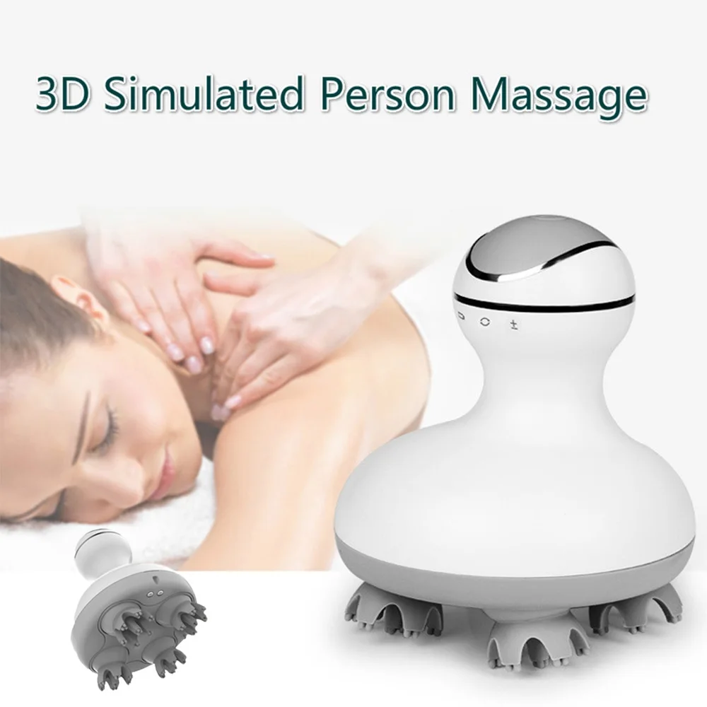3D Waterproof Electric Head Massager Wireless Scalp Massage Promote Hair Growth Body Deep Tissue Kneading Vibration Roller |