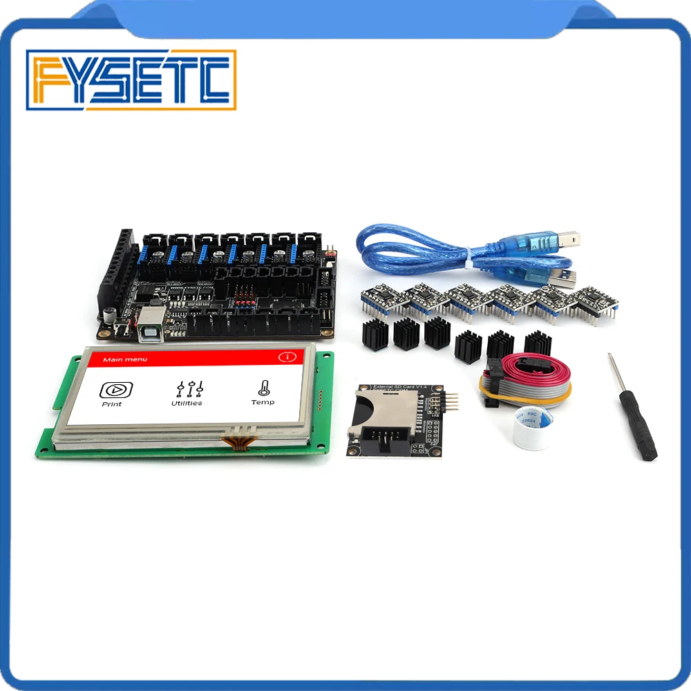 Материнская плата все в одном FYSETC F6 V1.3 + ЖК дисплей 4 3 дюйма сенсорный экран с SD