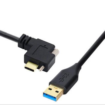 

Left Right Angled USB 3.1 Type-C Single Screw Locking to Standard USB3.0 Data Cable 90 Degree for Camera