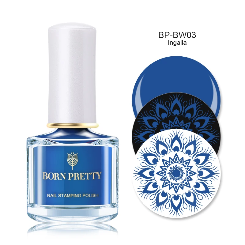 BP-BW03 6ML Pure Born pretty, голографическая штамповка лак для ногтей цветной штамп Шаблон Печать лак для ногтей трафаретные гвозди лак 6 мл 15 мл - Цвет: BP-BW03 6ML Pure