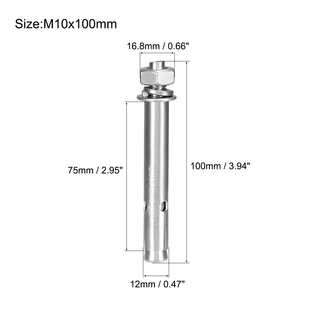 Uxcell 1/2/4 шт. болт расшрения M6x50/M6x60/M6x80/M8x60/M8x80/M10x100mm 304 Нержавеющая сталь внешний шестигранник гильзовый анкер