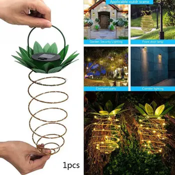 

Solar Iron Pineapple Lamp Outdoor Waterproof Garden Lawn Color Lamp Led Copper Wire Lamp Solar Garden Light