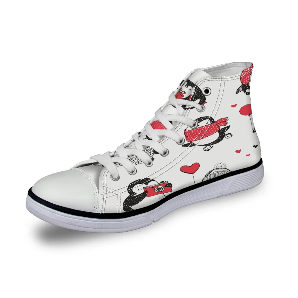 WHEREISART/Женская парусиновая обувь свитер с рисунком пингвина зимняя высокая флэтс