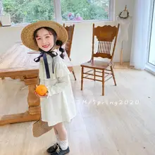 Весенние белые платья принцессы с оборками для девочек; детское модное милое платье; 5 шт./партия;