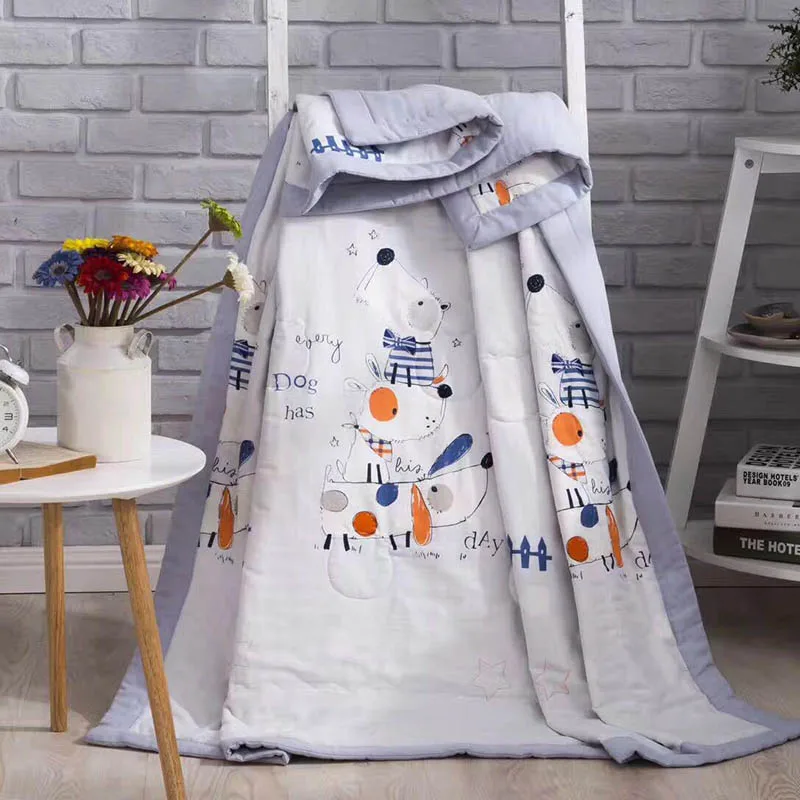 Детская аппликация для девочки хлопок постельные принадлежности одеяло s Мягкие дети мультфильм печати летнее стеганое одеяло милые дышащие 150*200 см BXX031