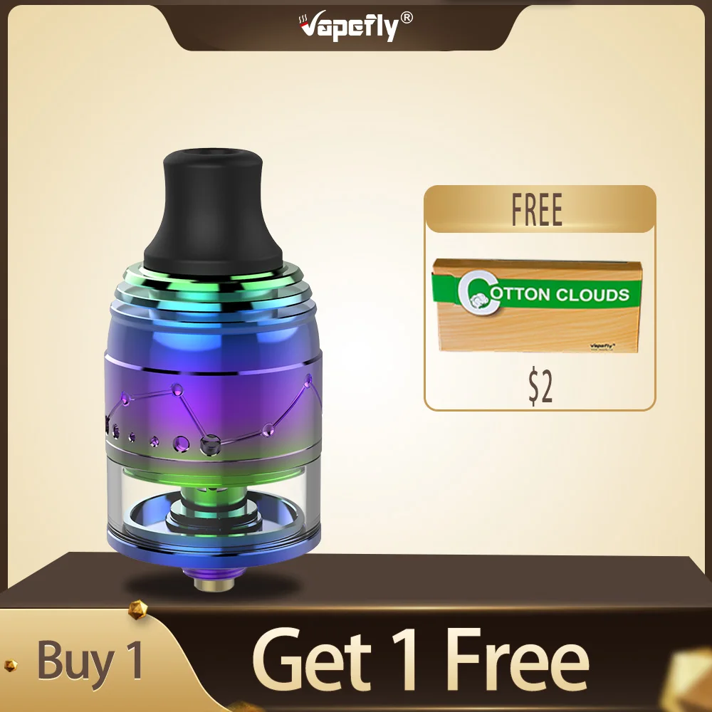 Free cotton Original vapefly Galaxies MTL Squonk RDTA Tank 2ml capacity Top-filling/Bottom feeding vaporizer atomizer | Электроника
