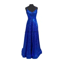 Robe De Soiree синие платья для выпускного вечера с блестками блестящее платье для выпускного вечера с v-образным вырезом длиной до пола ТРАПЕЦИЕВИДНОЕ торжественное платье vestido de festa