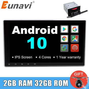 

Eunavi 10.1 inch 2 Din Universal Android 10 Car DVD Radio multimedia GPS Navigation 2din Headunit 1024*600 touch screen IPS RDS