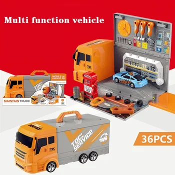 

Children's 36 PCs simulation maintenance tool set repair and disassembly tool engineering vehicle storage