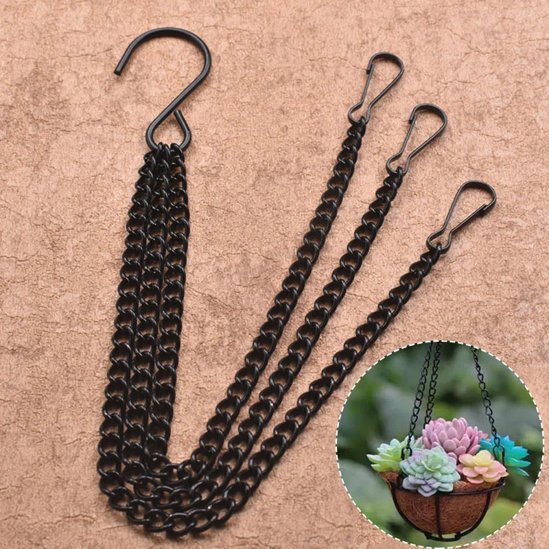 

Flower Plant Pot Basket Holder Hanging Chain With S-Shape Hanger Hook Replaceable Flower Pot Basket Chain For Home Garden Tools