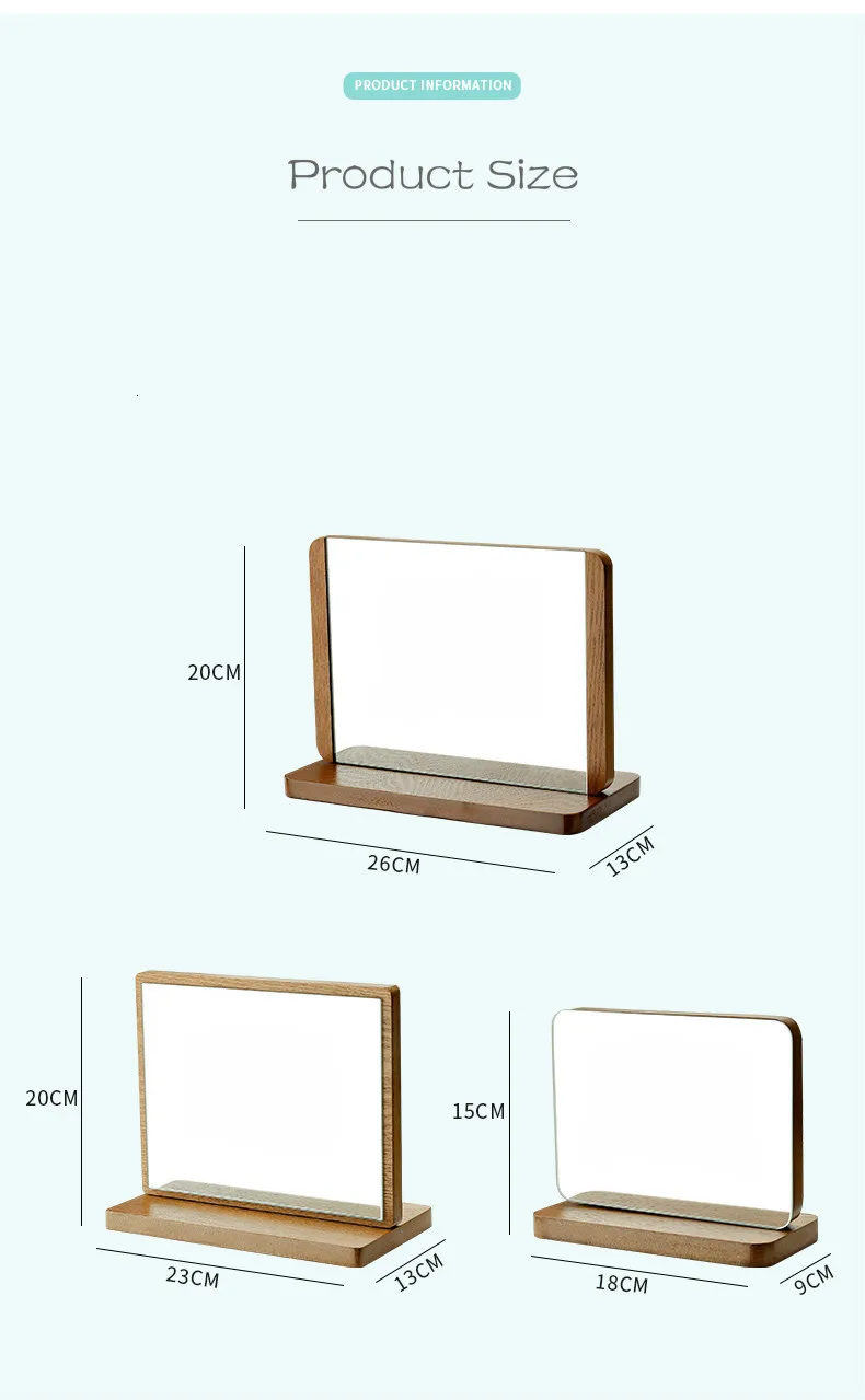 Европейское зеркало для макияжа семейная ванная комната Настольный Декор деревянное зеркало красота HD стоячий портативный складной комод для макияжа зеркало